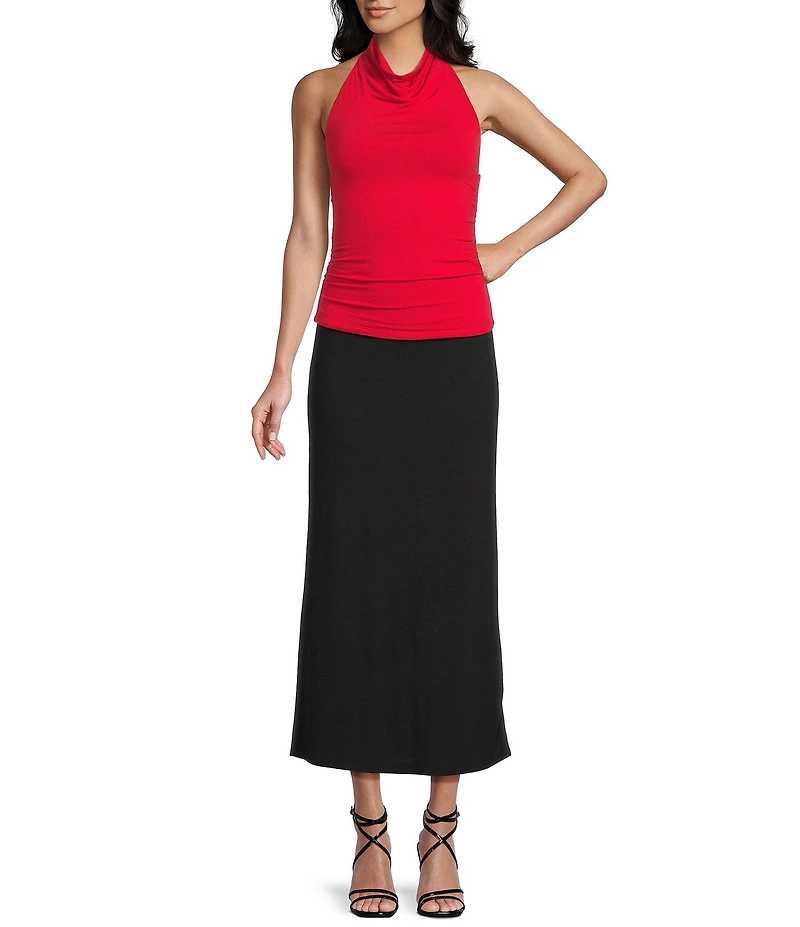 GB Knit Ruched Halter Top