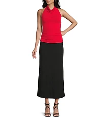 GB Knit Ruched Halter Top