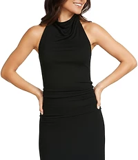 GB Knit Ruched Coordinating Halter Top