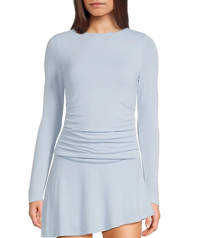 GB Knit Side Ruched Long Sleeve Coordinating Top