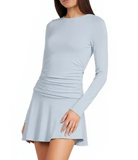 GB Knit Side Ruched Long Sleeve Coordinating Top