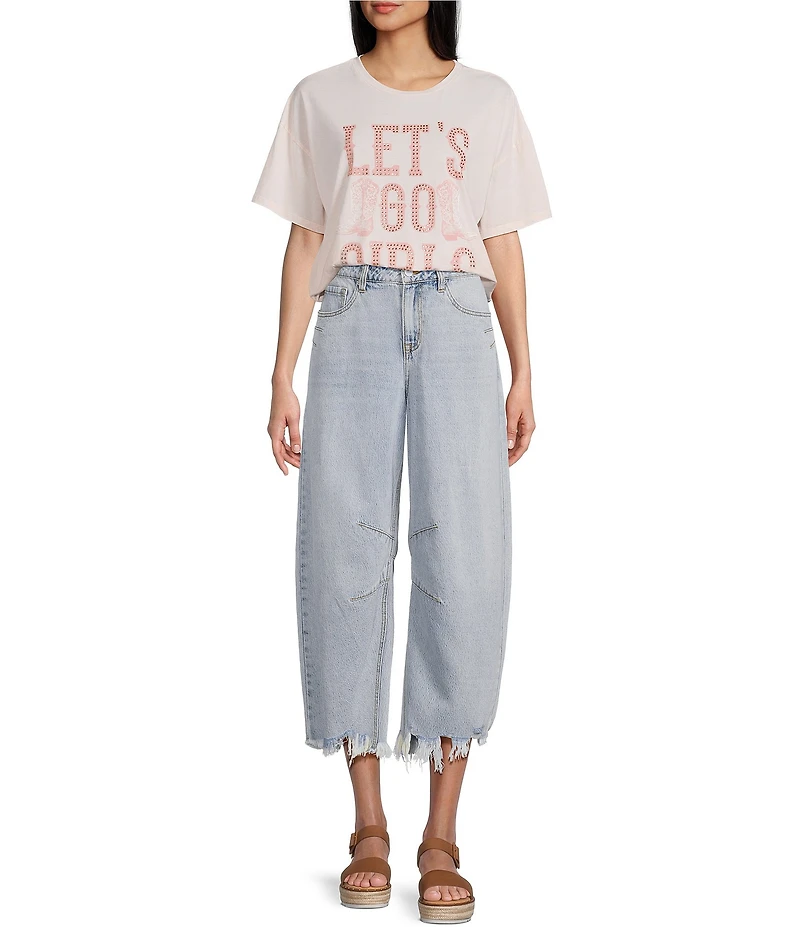 GB Let's Go Girls Rhinestone Graphic T-Shirt