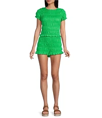 GB Linen Blend Smocked Coordinating Bloomers