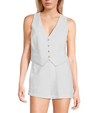GB Coordinating Linen Blend Vest