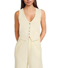 GB Coordinating Linen Blend Vest