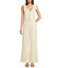 GB Coordinating Linen Blend Vest