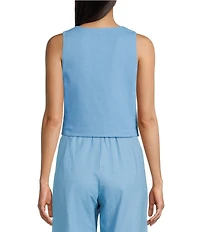 GB Coordinating Linen Blend Vest