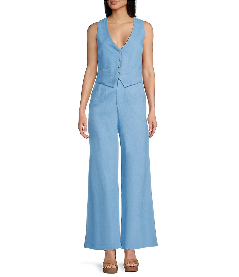 GB Coordinating Linen Blend Vest