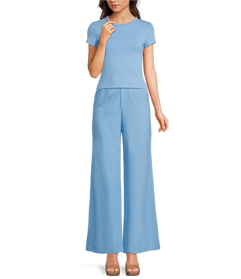 GB Linen Blend Wide Leg Pants