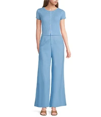 GB Linen Blend Wide Leg Pants