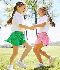 GB Little Girls Active Mid-Rise Flippy Shorts