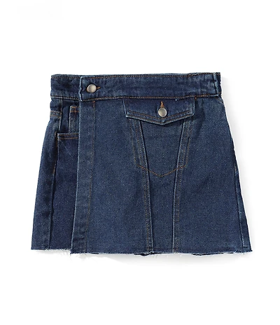 GB Little Girls Asymmetrical Denim Mini Skort