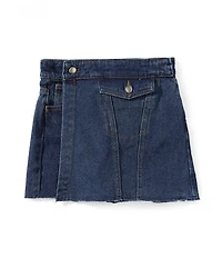 GB Little Girls Asymmetrical Denim Mini Skort
