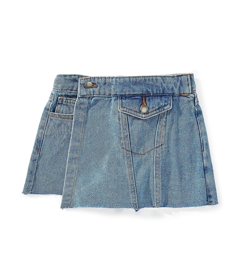 GB Little Girls Asymmetrical Denim Mini Skort