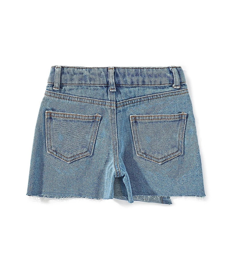 GB Little Girls Asymmetrical Denim Mini Skort