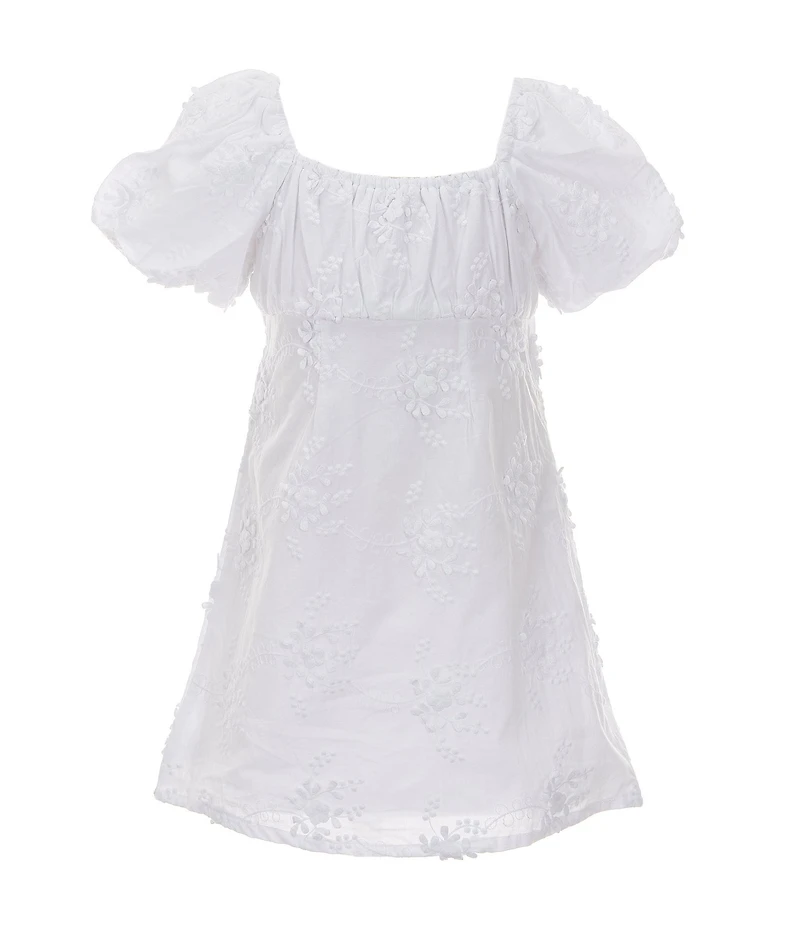 GB Little Girls Charlotte Lace Puff Sleeve Dress
