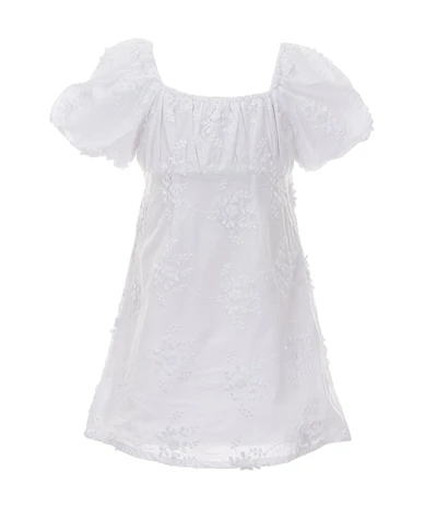 GB Little Girls Charlotte Lace Puff Sleeve Dress