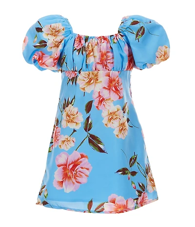 GB Little Girls Charlotte Print Puff Sleeve Dress