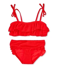 GB Little Girls Flounce Bandeau Bralette Two-Piece Swimsuit