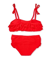 GB Little Girls Flounce Bandeau Bralette Two-Piece Swimsuit