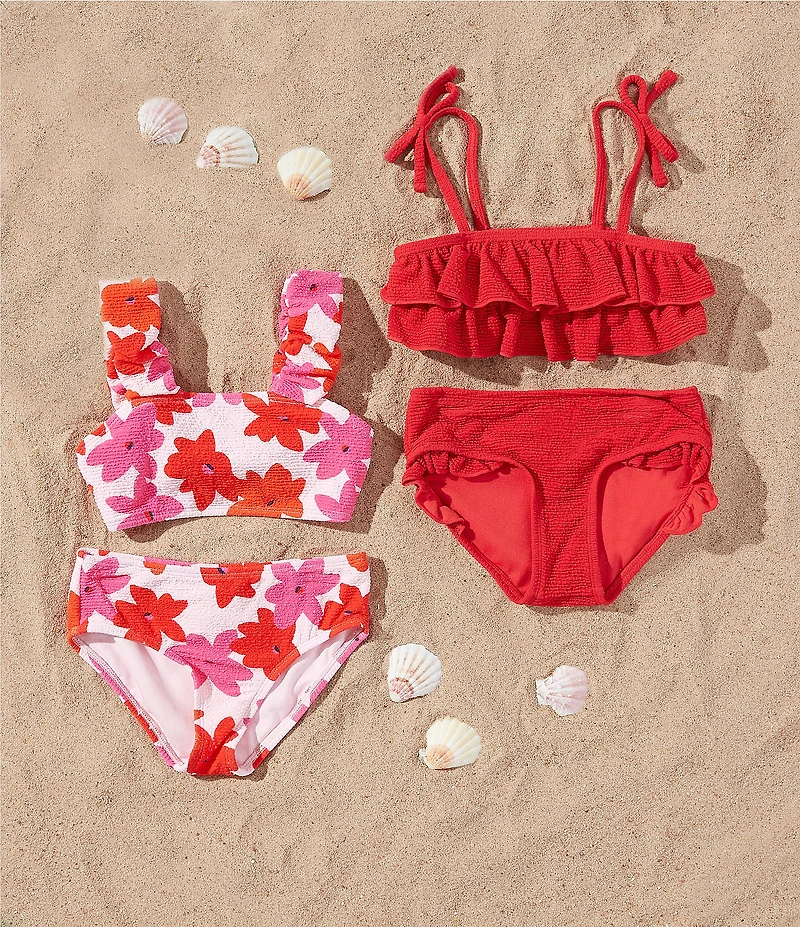 GB Little Girls Flounce Bandeau Bralette Two-Piece Swimsuit