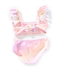 GB Little Girls Flounce Sleeve Two-Piece Swimsuit