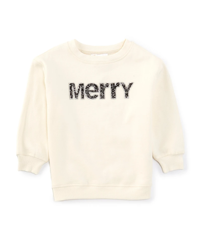 GB Little Girls Long Sleeve Merry Jewel Crew Pullover
