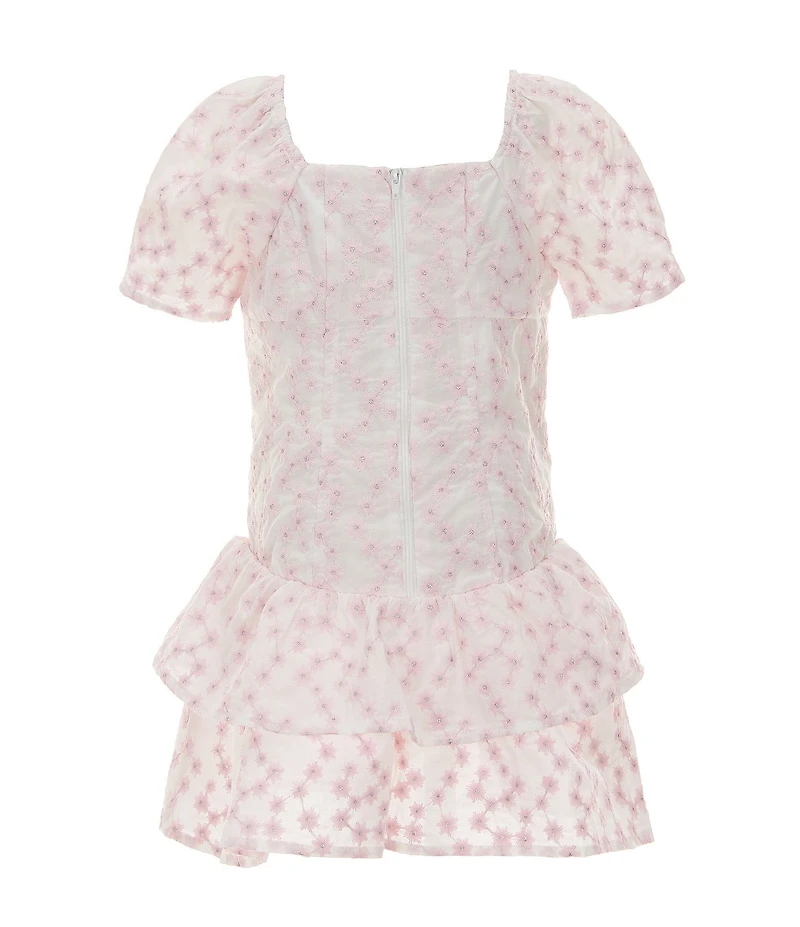 GB Little Girls Mini Embroidered Floral Lace Dress