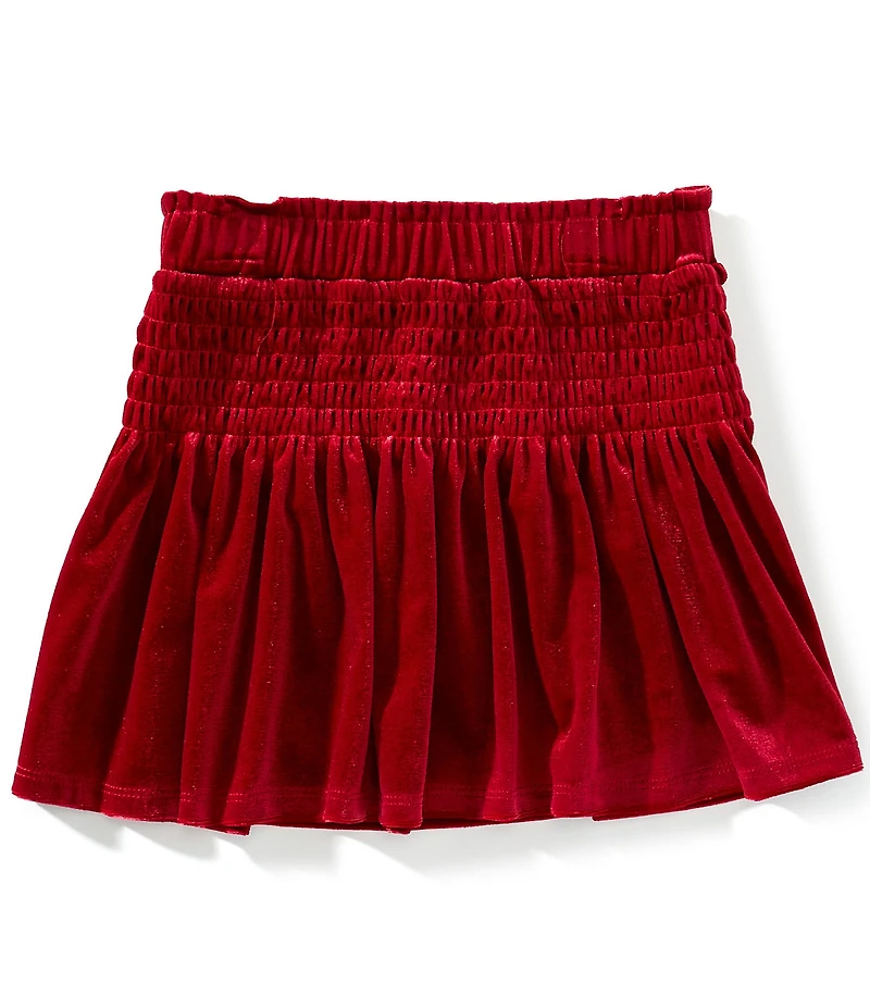 GB Little Girls Plaid Smocked Waist Skirt