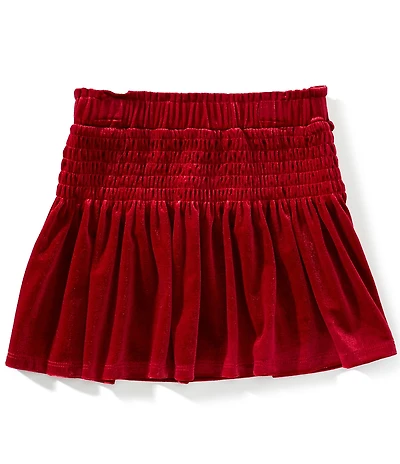 GB Little Girls Plaid Smocked Waist Skirt