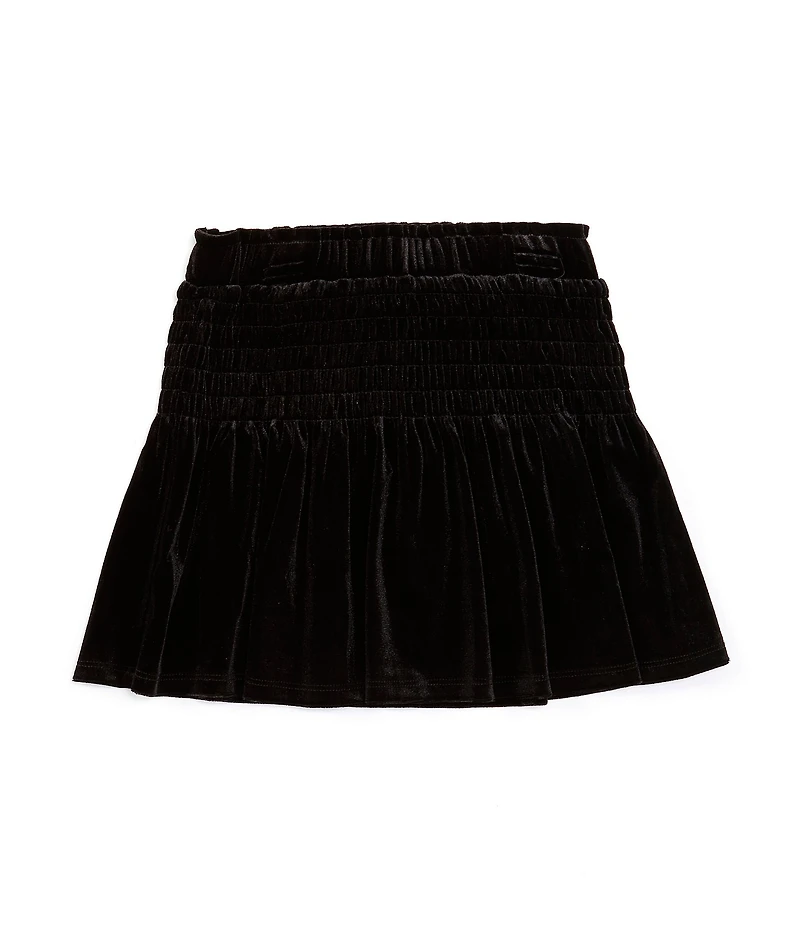 GB Little Girls Plaid Smocked Waist Skirt