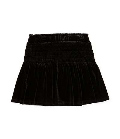 GB Little Girls Plaid Smocked Waist Skirt