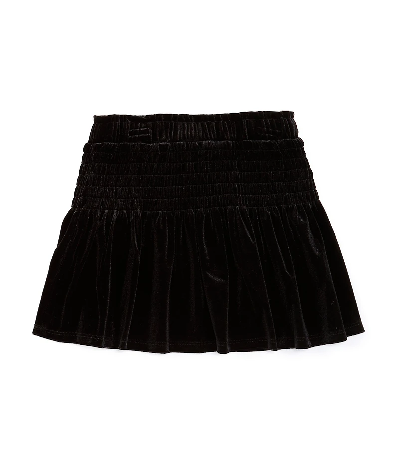 GB Little Girls Plaid Smocked Waist Skirt