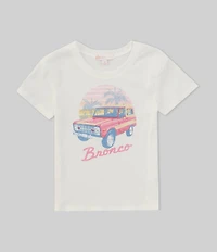 GB Little Girls Short Sleeve Bronco Graphic Oversized T-Shirt
