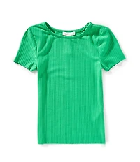 GB Little Girls Short Sleeve Rib Knit Top