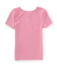 GB Little Girls Short Sleeve Rib Knit Top