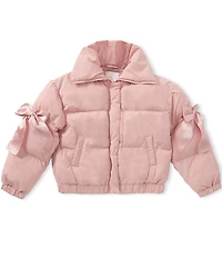 GB Little Girls Bow Detail Puffer Jacket