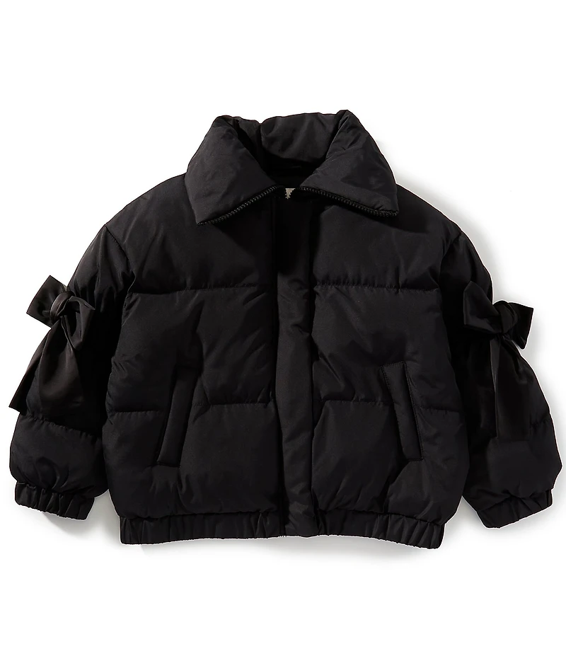 GB Little Girls Bow Sleeve Puffer Jacket