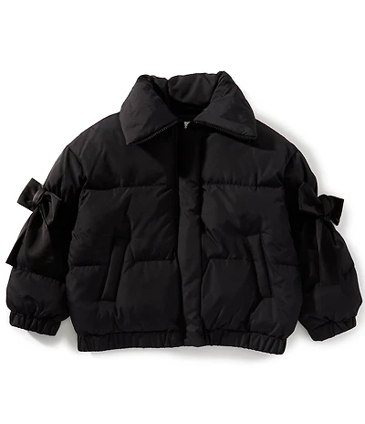 GB Little Girls Bow Sleeve Puffer Jacket