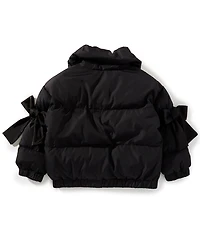 GB Little Girls Bow Sleeve Puffer Jacket