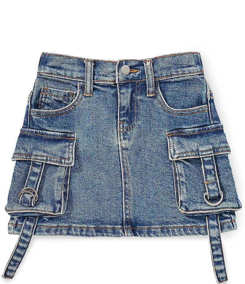 GB Little Girls Cargo Mini Denim Skirt