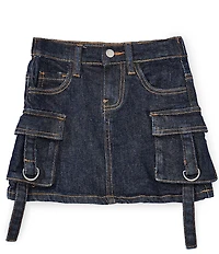 GB Little Girls Cargo Mini Denim Skirt