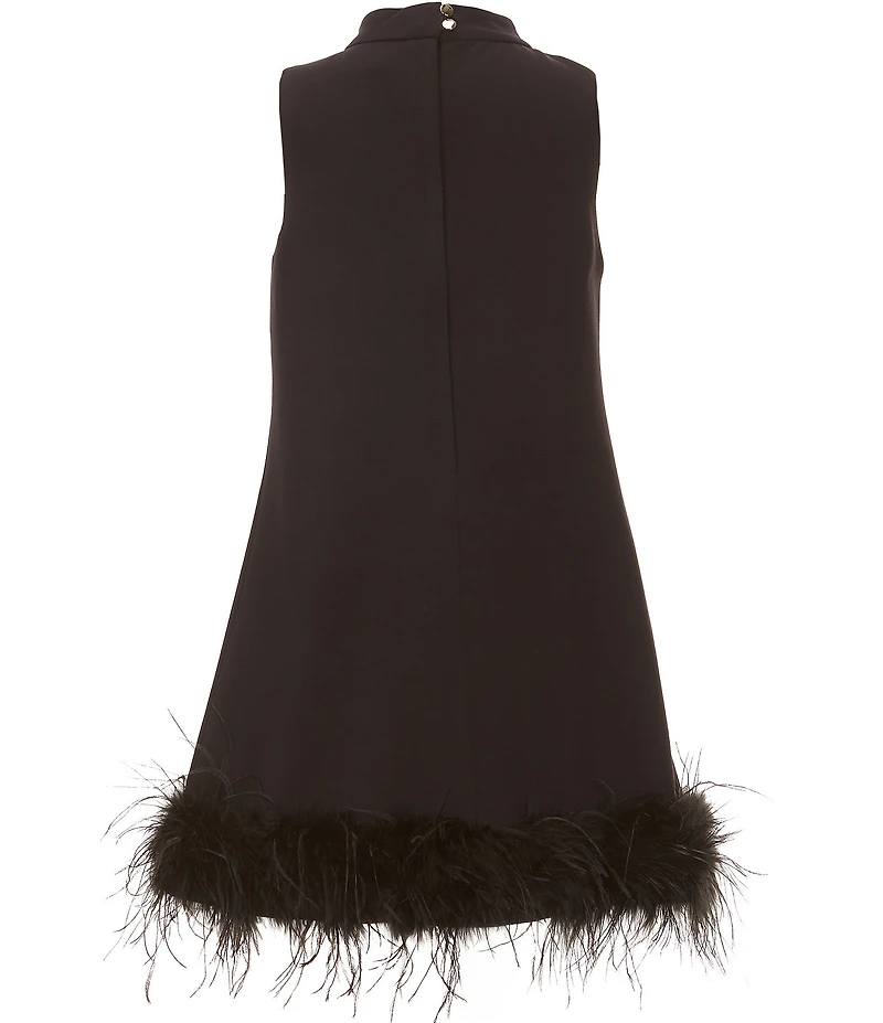 GB Little Girls Feather Hem Dress