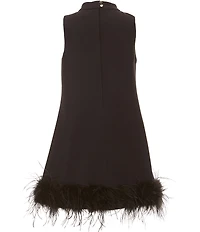 GB Little Girls Feather Hem Dress