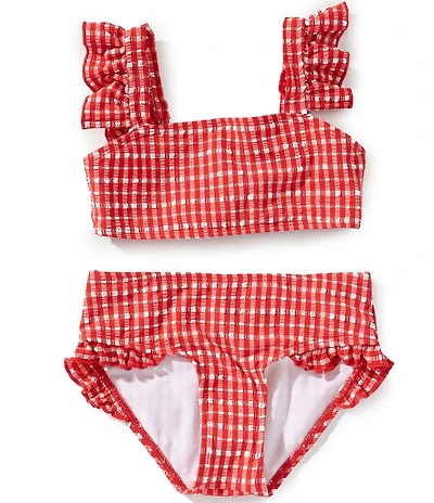 GB Little Girls Flounced Sleeveless Bandeau 2-Piece Swimsuit