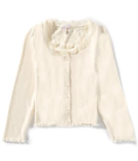GB Little Girls Knit Front Button Cardigan