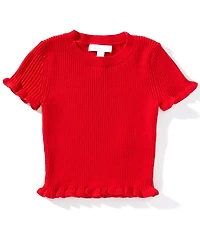 GB Little Girls Knit Short Sleeve Sweater