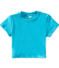GB Little Girls Knit Solid Cropped T-Shirt