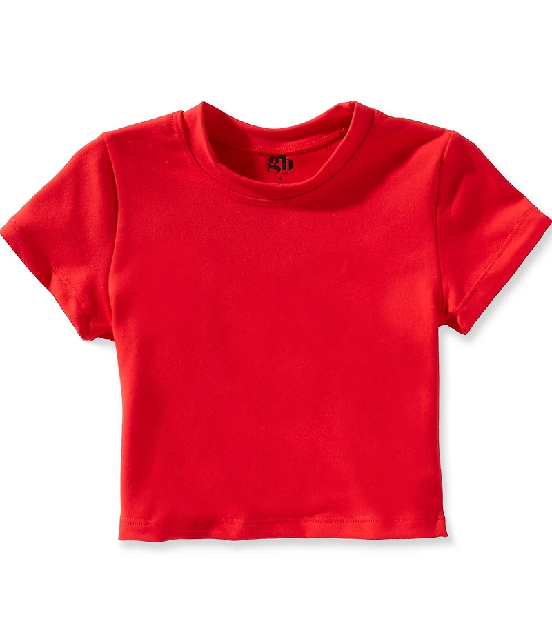 GB Little Girls Knit Solid Cropped T-Shirt