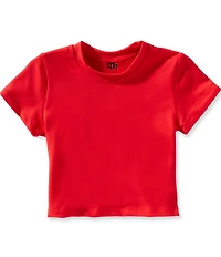 GB Little Girls Knit Solid Cropped T-Shirt